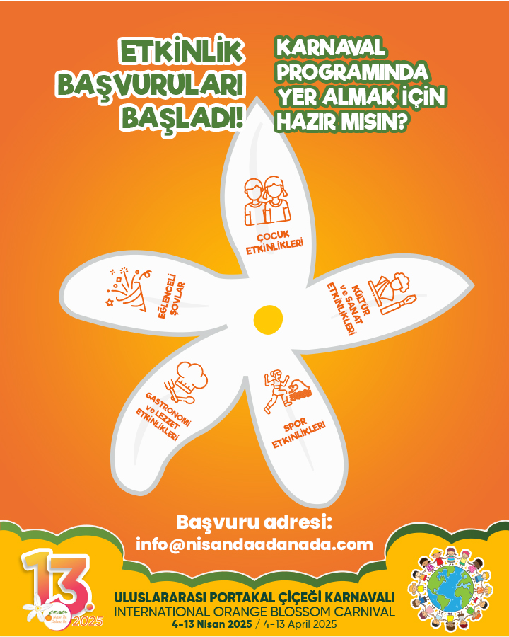 13. Uluslararası Portakal Çiçeği Karnavalı Etkinlik Başvuruları Başladı